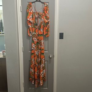 ZARA BEAUTIFUL BLACK AND GREEN SUMMER DRESS🧡💚